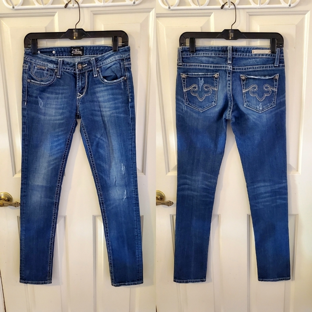 Express Skinny Medium Wash Mid-Rise Jeans 2R